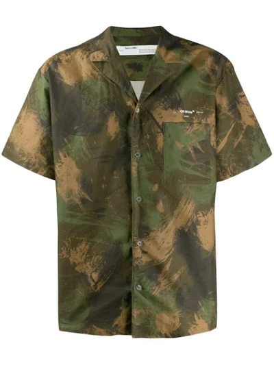 Shop Off-white Camouflage Print Shirt In Green