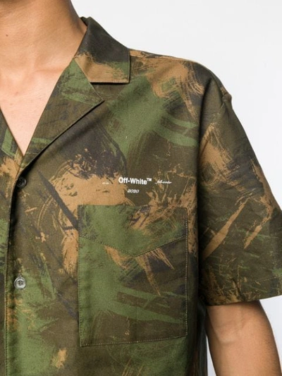 Shop Off-white Camouflage Print Shirt In Green