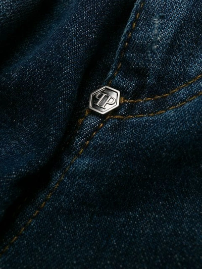 Shop Philipp Plein Statement Slim-fit Jeans In Blue