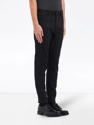 Shop Prada Skinny Stretch Jeans In Black