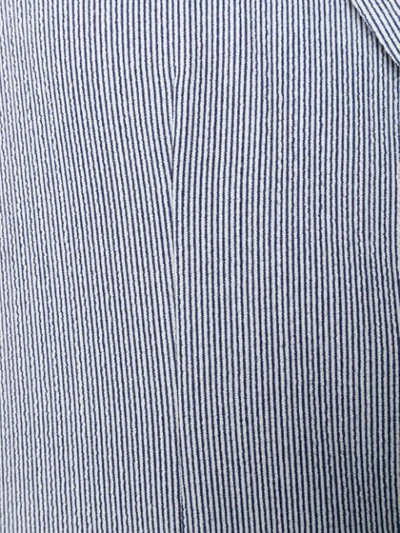 Shop Emporio Armani Striped Single-breasted Blazer - Blue