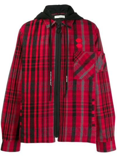 Shop Off-white Layered Flannel Shirt In Red