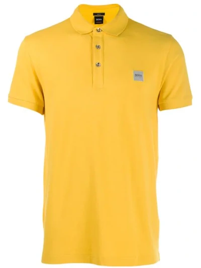 Shop Hugo Boss Boss  Poloshirt Mit Logo - Gelb In Yellow