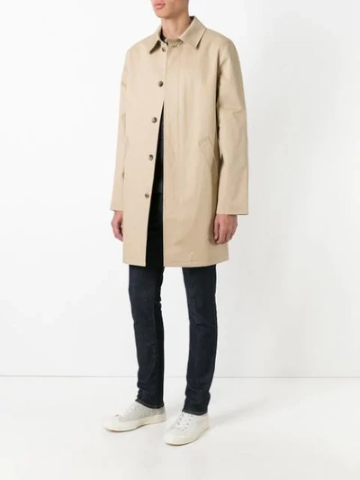 Shop Apc Classic Single-breasted Coat In Neutrals