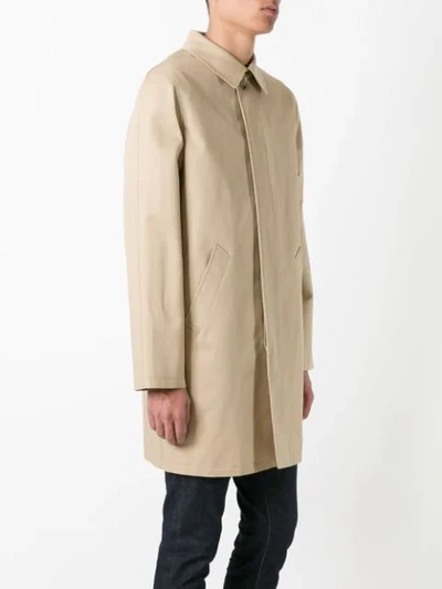 Shop Apc Classic Single-breasted Coat In Neutrals