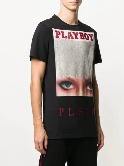 PHILIPP PLEIN X PLAYBOY水晶印花全棉T恤 - 黑色