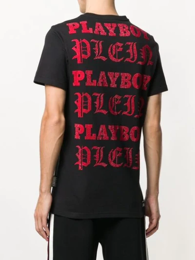 Shop Philipp Plein X Playboy Printed Crystal T-shirt In Black