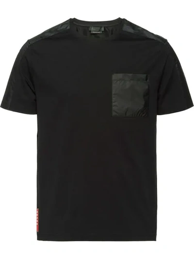 Shop Prada Stretch Crew Neck T-shirt In Black