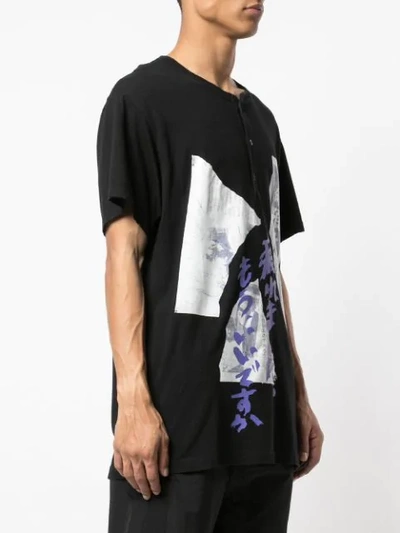 Shop Yohji Yamamoto 'kanti' T-shirt Mit Print - Schwarz In Black