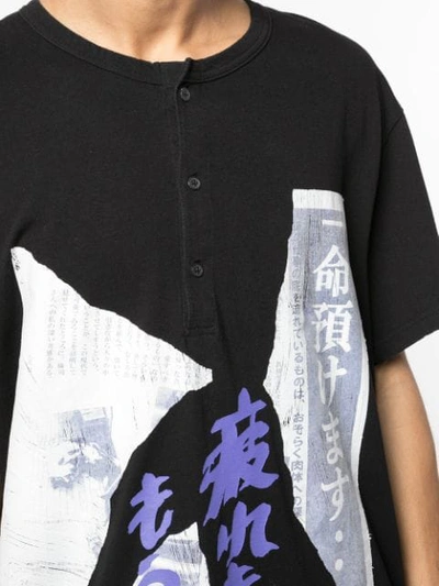 Shop Yohji Yamamoto 'kanti' T-shirt Mit Print - Schwarz In Black