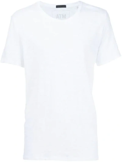 Shop Atm Anthony Thomas Melillo Slub Jersey Crew Neck Tee In White