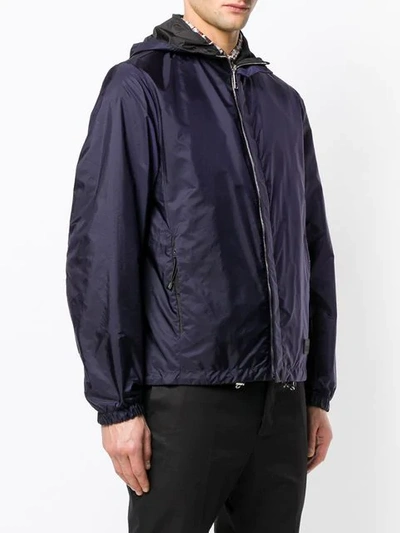Shop Prada Zip-up Hooded Jacket In Black