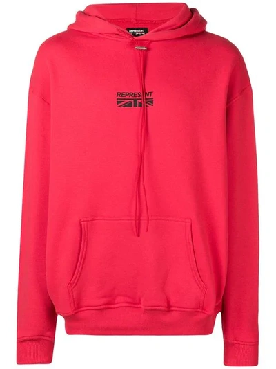 Shop Represent Logo Hoodie In Red