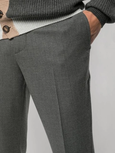 Shop Brunello Cucinelli Straight-leg Trousers In Grey