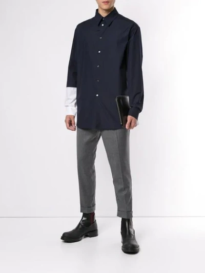 Shop N°21 Contrast Sleeve Shirt In Blue