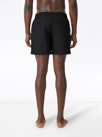 Shop Burberry Logo Detail Drawcord Swim Shorts In Black