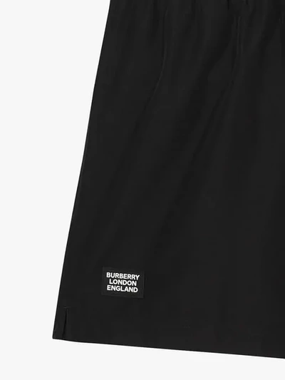 Shop Burberry Logo Detail Drawcord Swim Shorts In Black