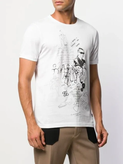 Shop Fendi Karl Kollage T-shirt In White