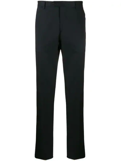 Shop Etro Creased Straight Leg Trousers In Blue