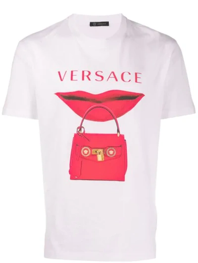 Shop Versace Bag Print T-shirt In White