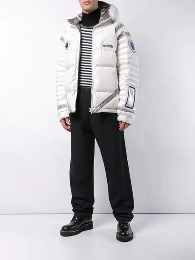 Shop Undercover Hooded Padded Jacket In White