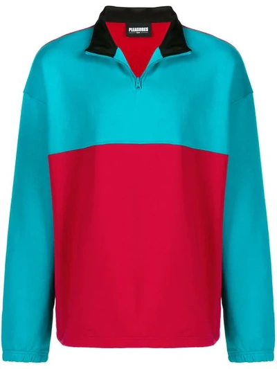 Pleasures Fleecepullover Mit Kontrasteinsatz In Red