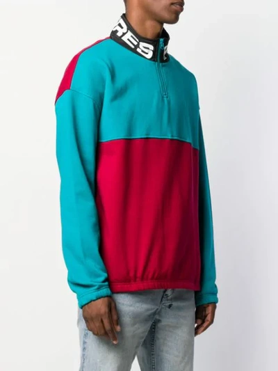 Pleasures Fleecepullover Mit Kontrasteinsatz In Red