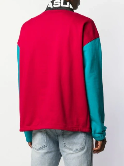 Pleasures Fleecepullover Mit Kontrasteinsatz In Red