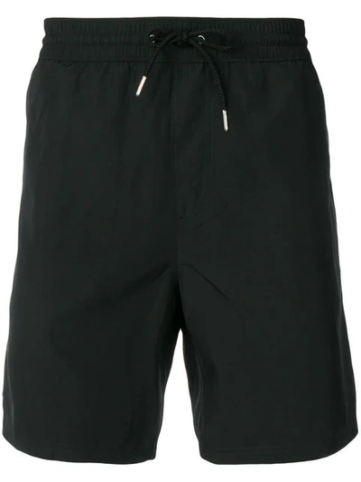 Shop Burberry Striped Swim Shorts In Black