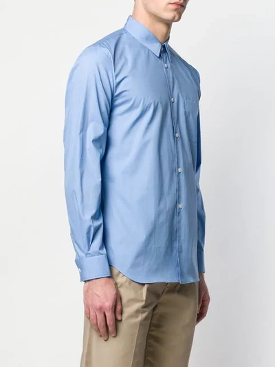 Shop Comme Des Garçons Shirt Logo Printed Shirt In Blue