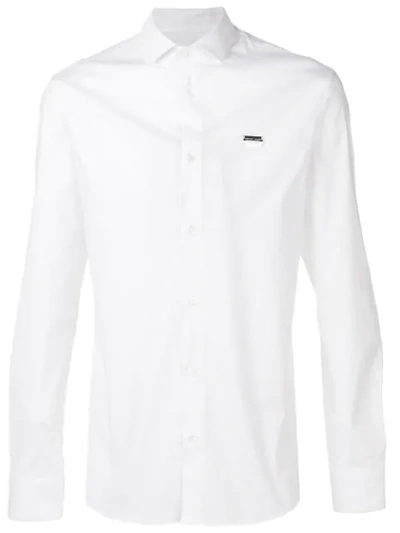 Shop Philipp Plein Plain Button Shirt In White