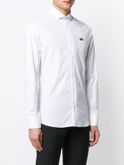 Shop Philipp Plein Plain Button Shirt In White