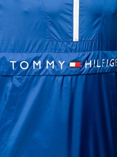 Shop Tommy Hilfiger Logo Hooded Jacket - Blue