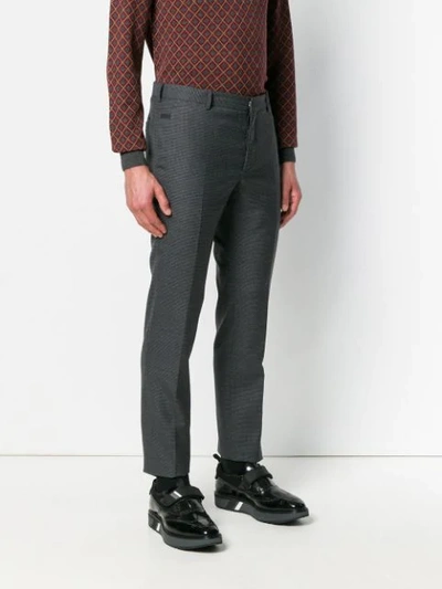 Shop Prada Tailored Fitted Trousers In Grey