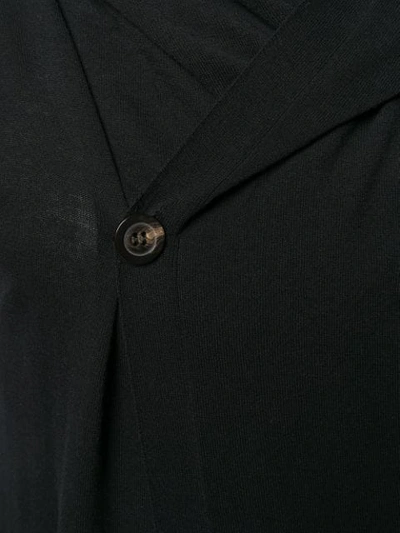 Shop Rick Owens Wrap Style Cardigan In Black