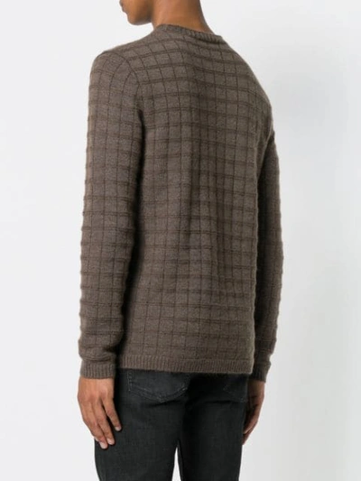 Shop Al Duca D'aosta Textured Crew Neck Sweater In Brown