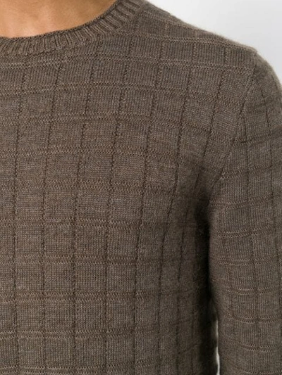 Shop Al Duca D'aosta Textured Crew Neck Sweater In Brown