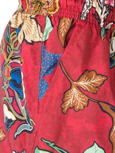 Shop Etro Floral Print Swim Shorts In Red