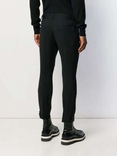 Shop Dsquared2 Cropped Zip Trousers In Black