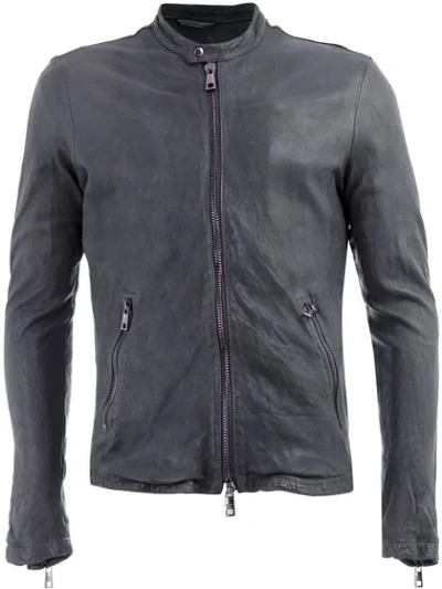 Shop Giorgio Brato Fitted Biker Jacket In Grey