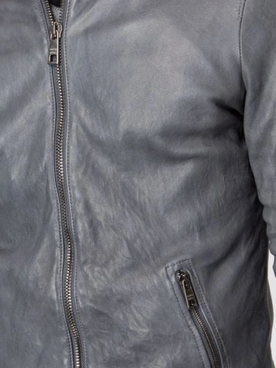 Shop Giorgio Brato Fitted Biker Jacket In Grey