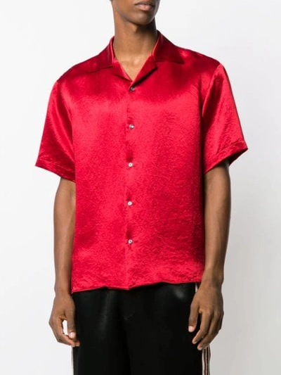 Shop Gucci Embroidered Acetate Bowling Shirt In 6509 Red