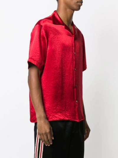 Shop Gucci Embroidered Acetate Bowling Shirt In 6509 Red