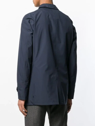 Shop Herno Buttoned Lightweight Jacket In Blue