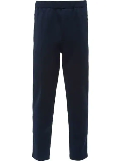 Shop Prada Technical Jersey Jogging Trousers In Blue