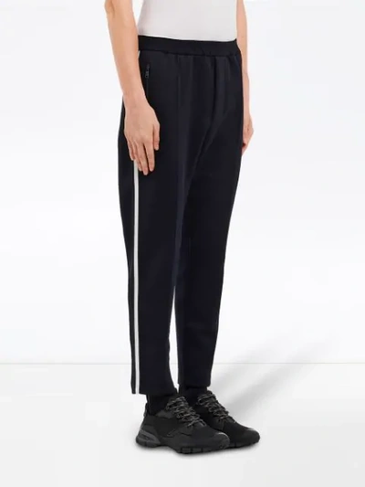 Shop Prada Technical Jersey Jogging Trousers In Blue