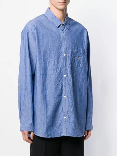 Shop Digawel Plain Button Down Shirt In Blue