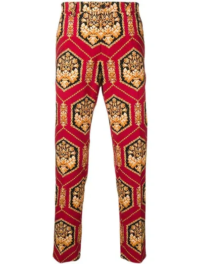 Shop Dolce & Gabbana Printed Trousers In Red