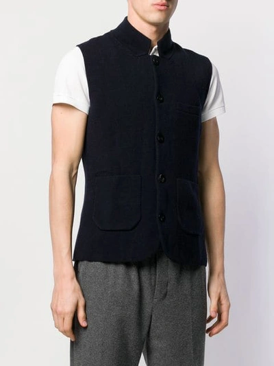 Shop N•peal Fine Knit Waistcoat In Blue