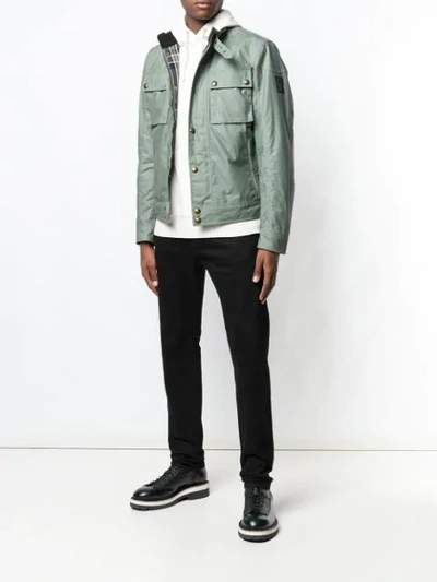 Shop Belstaff Button-up Military Jacket In Green